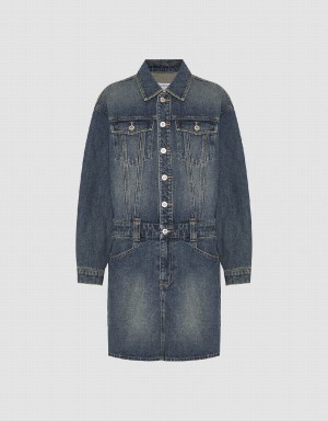 Peignoir Urban Revivo Droit Denim Femme Bleu | XHV3894PN