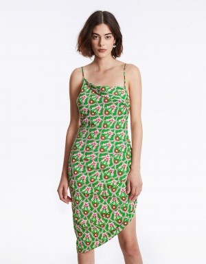 Peignoir Urban Revivo Floral Ruched Cami Femme Vert | HAF511JB