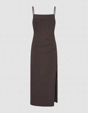 Peignoir Urban Revivo Ruched Skater Cami Femme Marron | YBO7749QS