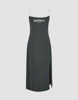 Peignoir Urban Revivo Square-Cut Collar Mince Cami Femme Grise Foncé | KUI8145VR