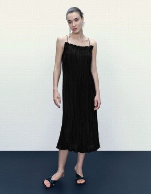 Peignoir Urban Revivo Square-cut Collar Droit Cami Femme Noir | MPZ5839SA
