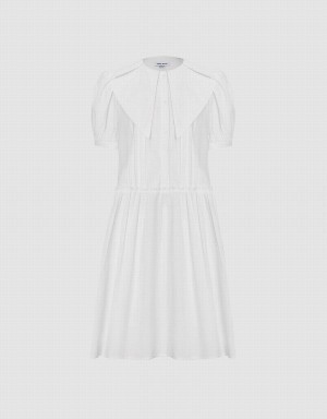 Peignoir Urban Revivo Statement Collar Puff Sleeve Ruffle Hem Femme Blanche | UVR1985LA