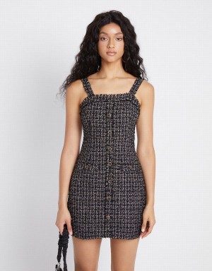 Peignoir Urban Revivo Tweed Raw Hem Cami Femme Noir Multicolore | JGZ5762AR