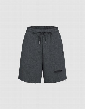 Short Urban Revivo Drawstring Taille Cut-Out Femme Grise | JZT3741GT