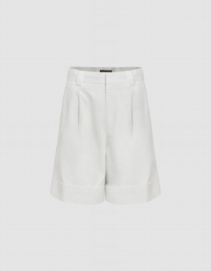 Short Urban Revivo Roll Up Hem Femme Blanche | IRB2855YM