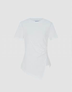 T Shirts Urban Revivo Asymmetrical Hem Femme Blanche | HWV2947JK