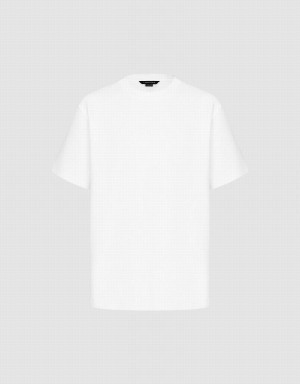 T Shirts Urban Revivo Crew Neck Droit Homme Blanche | XUO8637SI