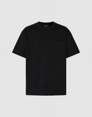 T Shirts Urban Revivo Droit Crew Neck Homme Noir | LLN9688FR