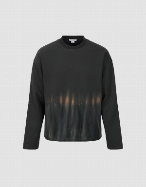 T Shirts Urban Revivo Printed Crew Neck Loose Homme Grise Foncé | UVS747FM