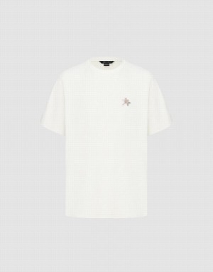 T Shirts Urban Revivo Puzzle Embroidered Droit Homme Kaki Grise | RPE2352VU