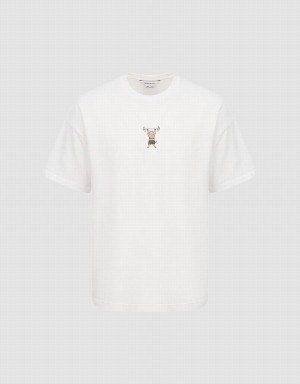 T Shirts Urban Revivo Vogue Homme Blanche | XHK1730TK