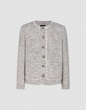 Vestes Urban Revivo Crew Neck Droit Homme Kaki Clair | HBA8077JK