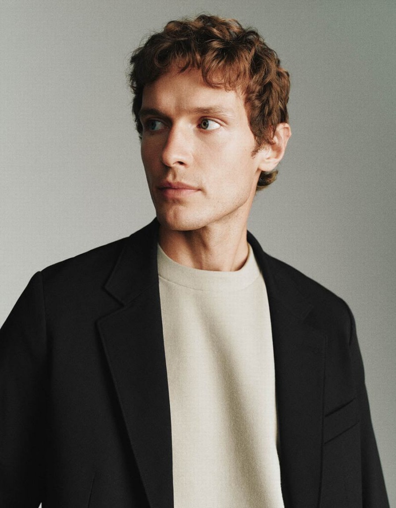Blazer Urban Revivo Notch Lapel Tailored Homme Noir | IIU7979XK