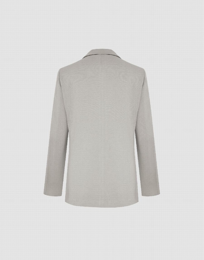 Blazer Urban Revivo Notch Lapel Tailored Homme Grise Clair | AAY791DL