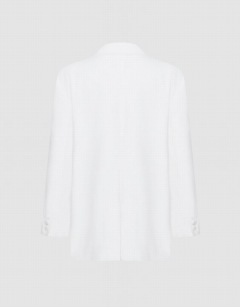 Blazer Urban Revivo Plain Single Breasted Femme Blanche | FQT1311FN