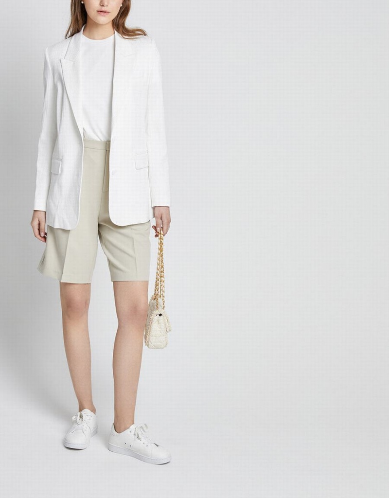 Blazer Urban Revivo Single Breasted Femme Blanche | GZE7028LZ