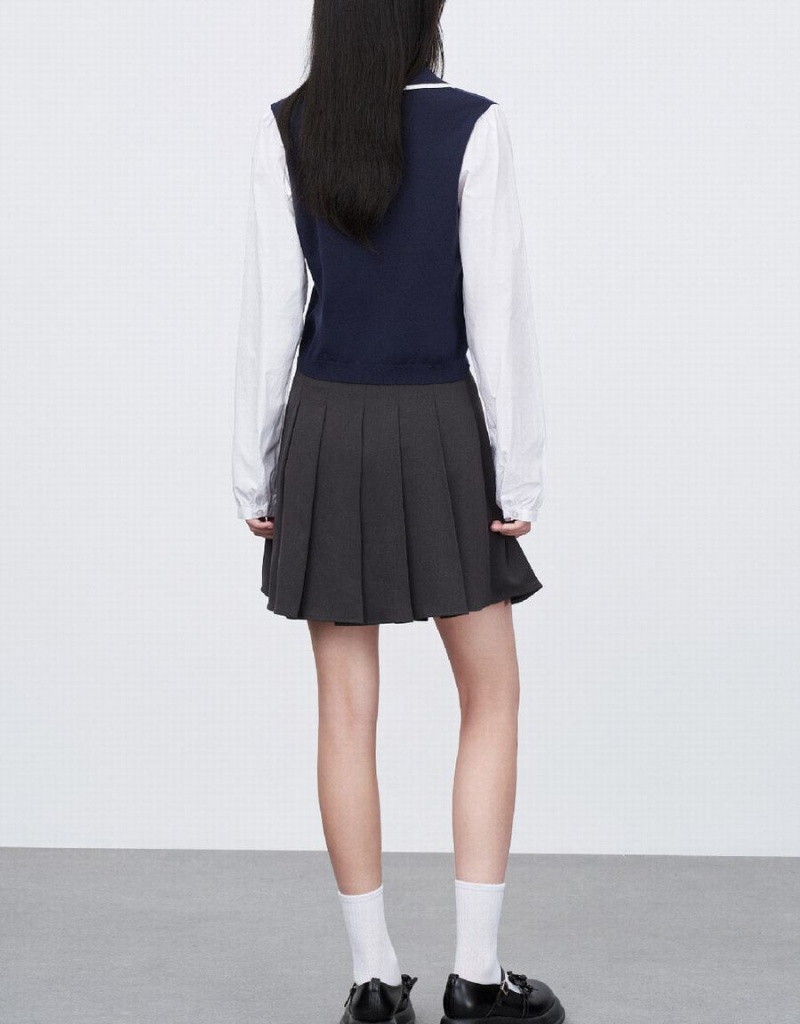 Cardigan Urban Revivo 2 In 1 Tricoté Femme Bleu | AZN372OY