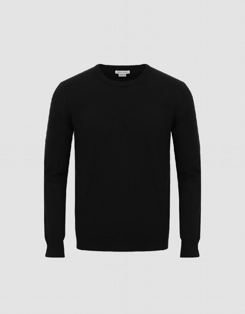 Cardigan Urban Revivo Crew Neck Tricoté Homme Noir | MLQ475AI
