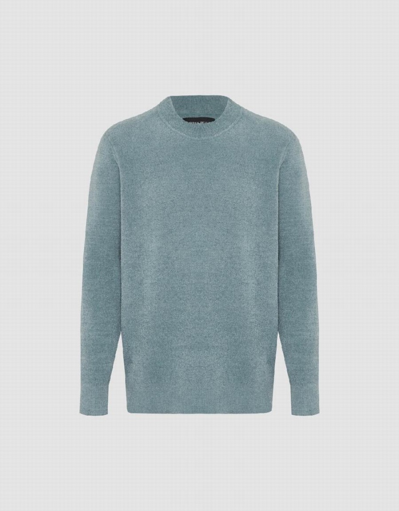 Cardigan Urban Revivo Crew Neck Tricoté Homme Grise Clair | STQ3687EO