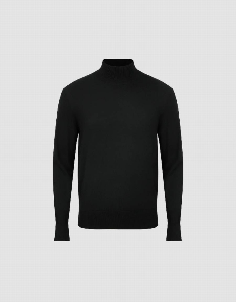 Cardigan Urban Revivo Crew Neck Tricoté Homme Noir | IIF5911LM