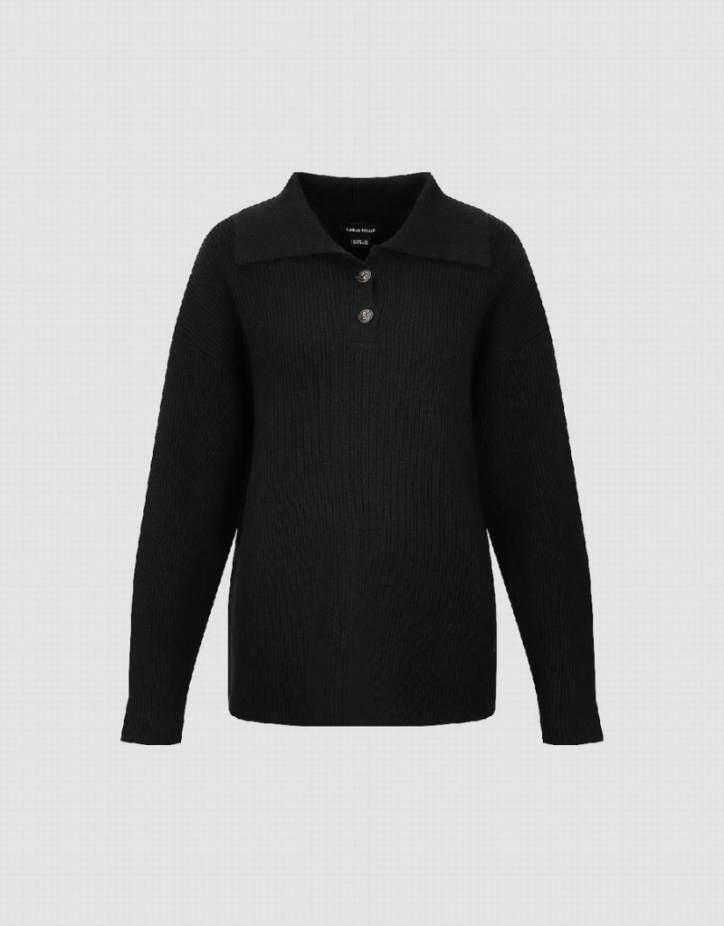 Cardigan Urban Revivo Drop Shoulder Sleeve Tricoté Femme Noir | ZHM923MP