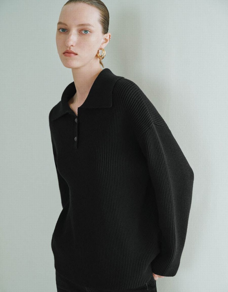 Cardigan Urban Revivo Drop Shoulder Sleeve Tricoté Femme Noir | ZHM923MP