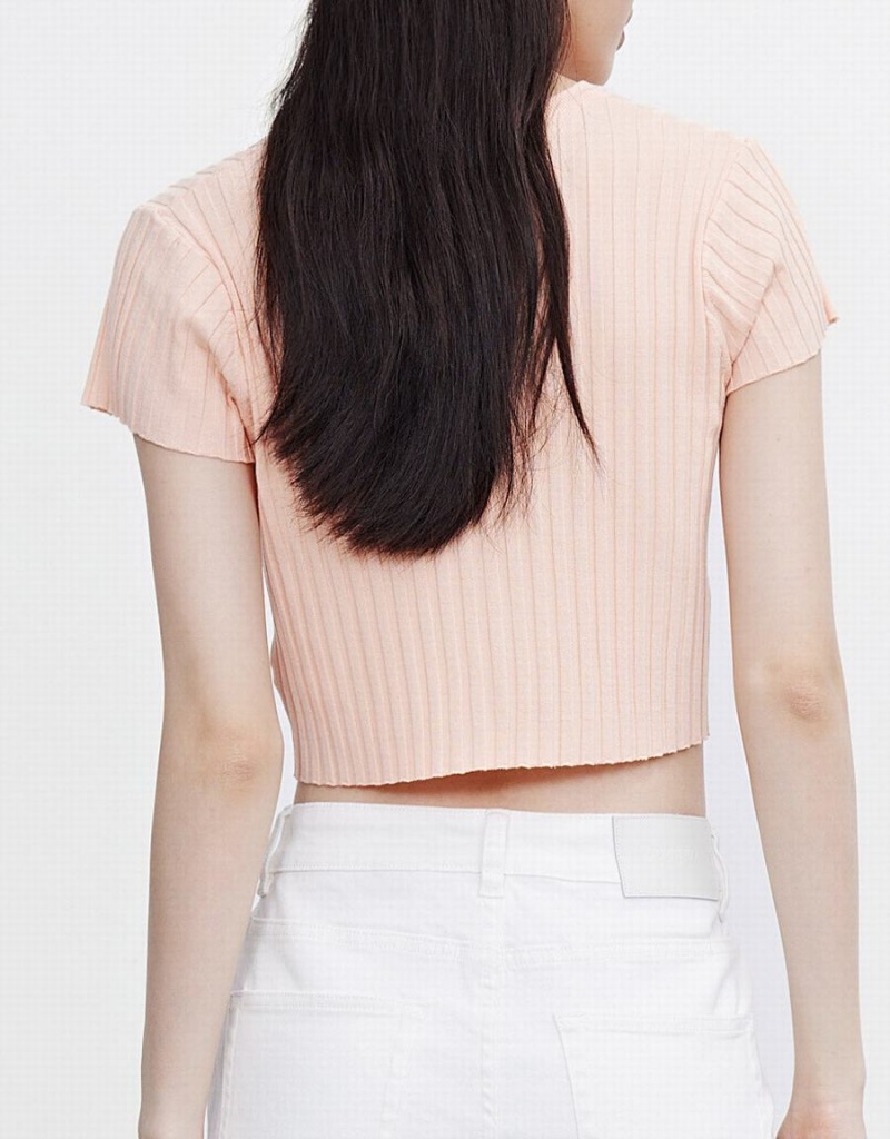 Cardigan Urban Revivo Flower Cropped Knit Top Femme Rose | IRV4160CV