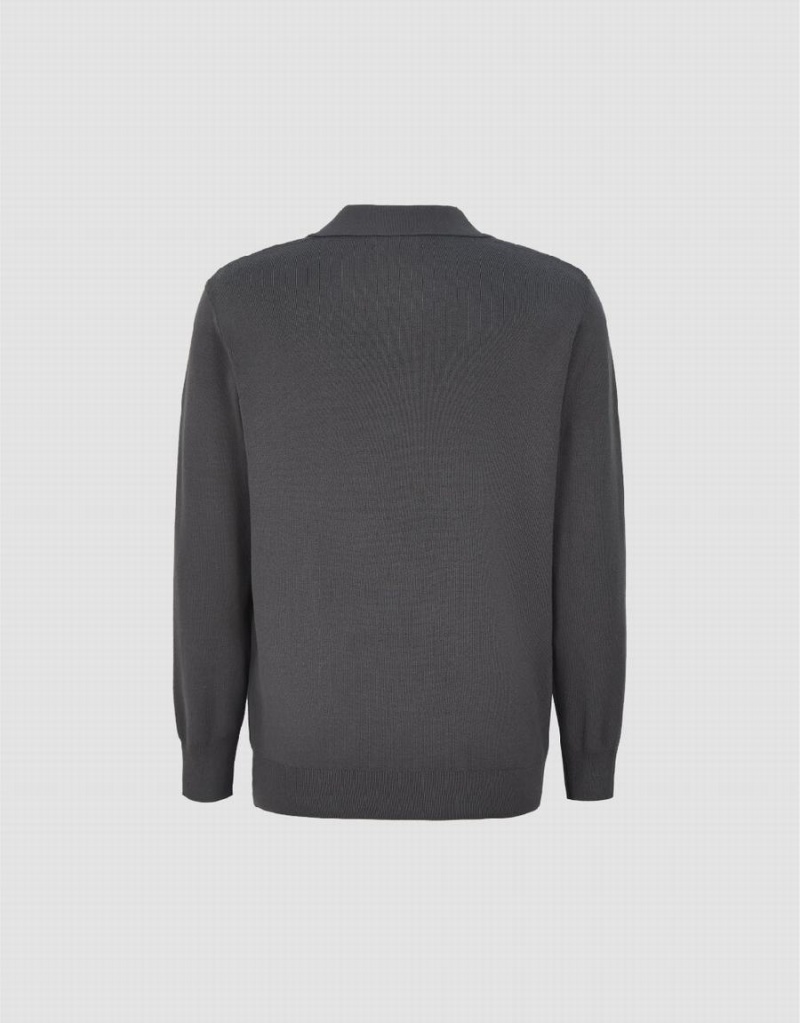 Cardigan Urban Revivo Lapel Tricoté Homme Grise Foncé | AYA9348BJ