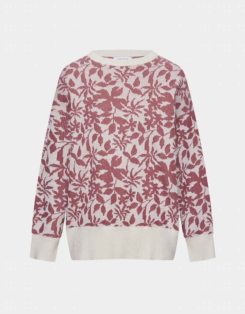 Cardigan Urban Revivo Leaves Pattern Knit Top Femme Marron | KHF3580GS