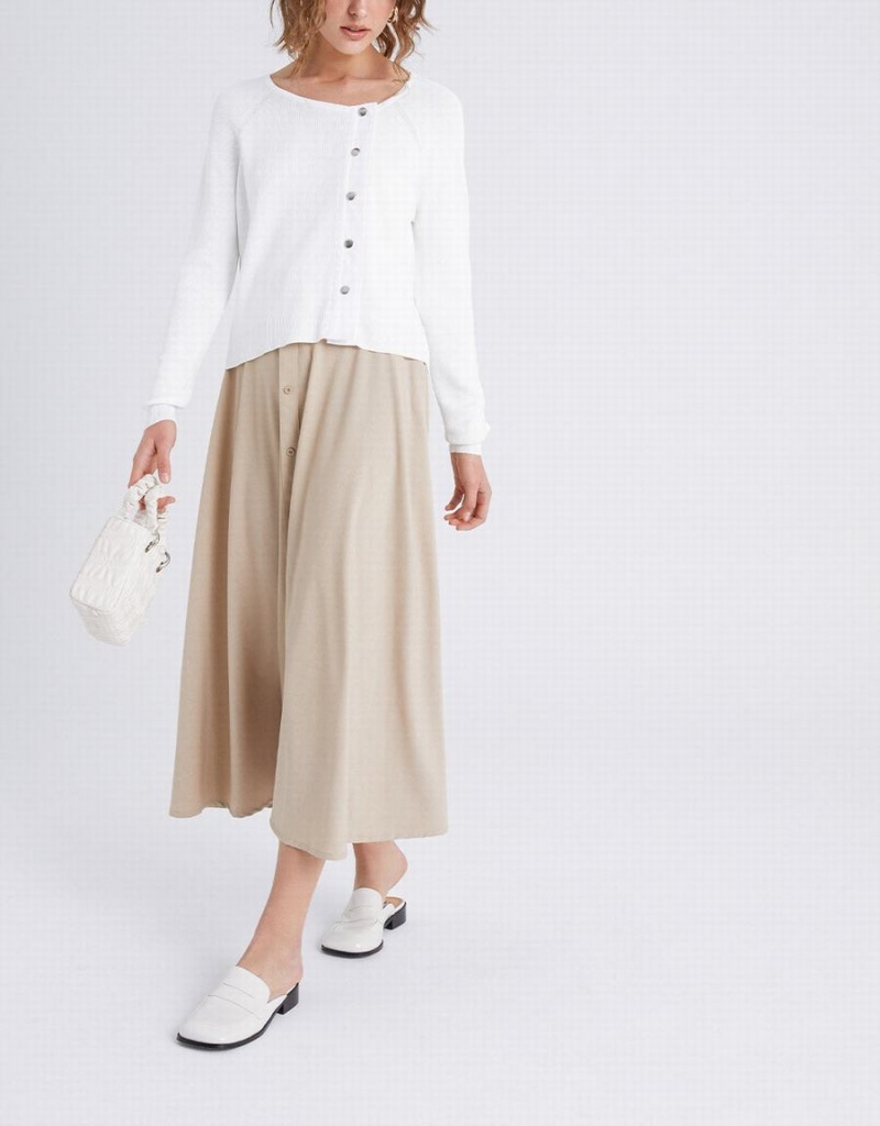 Cardigan Urban Revivo Plain Button Up Femme Blanche | IVH6374LO