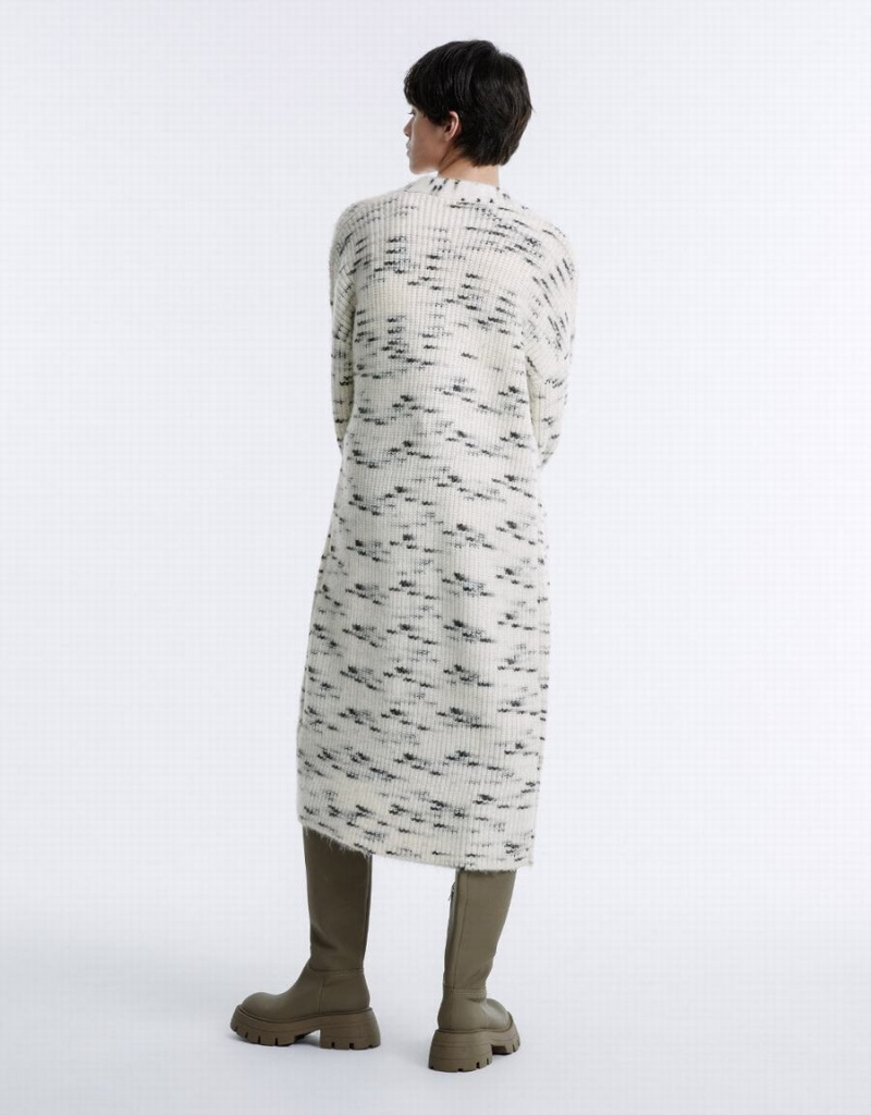 Cardigan Urban Revivo Printed Longline Femme Blanche | BGR6881NC
