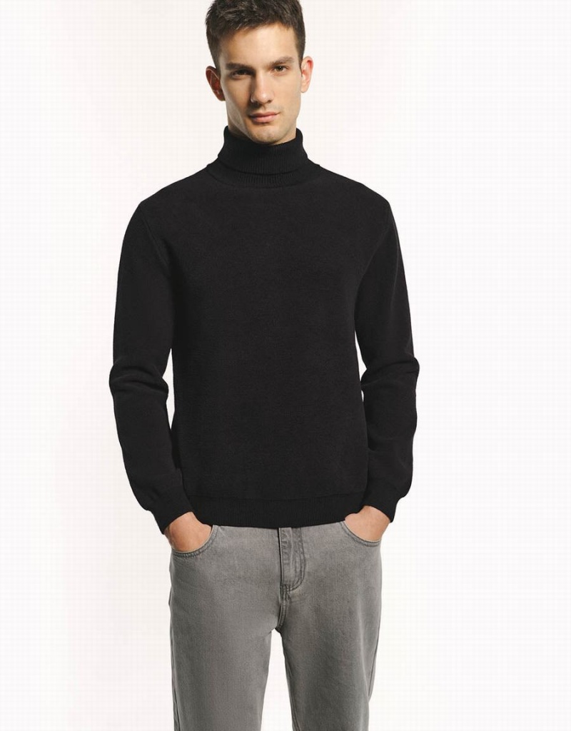 Cardigan Urban Revivo Stand Collar Tricoté Homme Grise Foncé | ELK1288RM