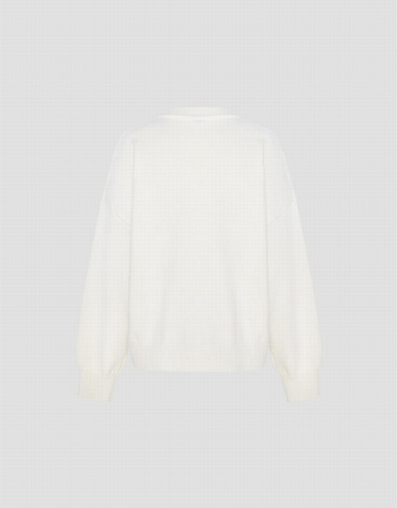 Cardigan Urban Revivo Tomato Print Knit Femme Blanche | IFD6873BA