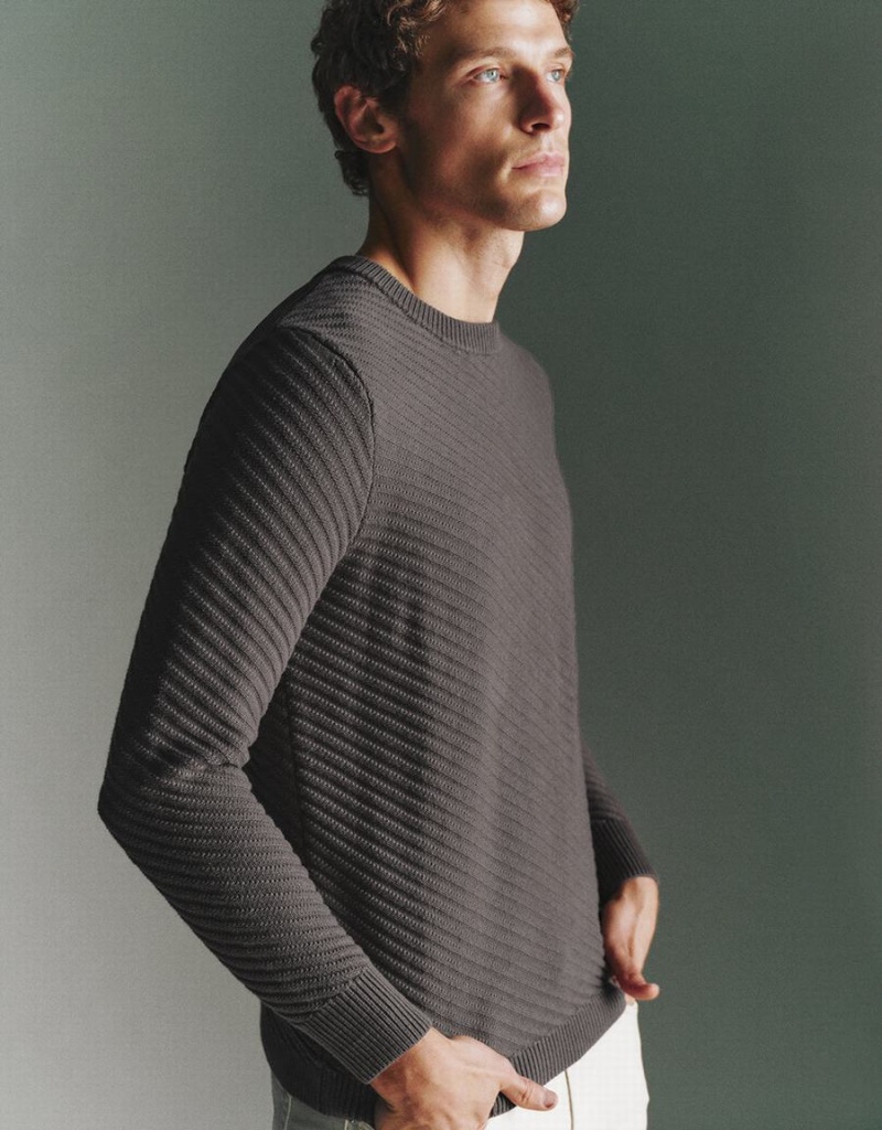 Cardigan Urban Revivo Tricoté Homme Vert | ORH9595CH
