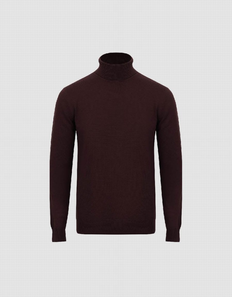 Cardigan Urban Revivo Turtle Neck Tricoté Homme Rouge | JCB2642LH