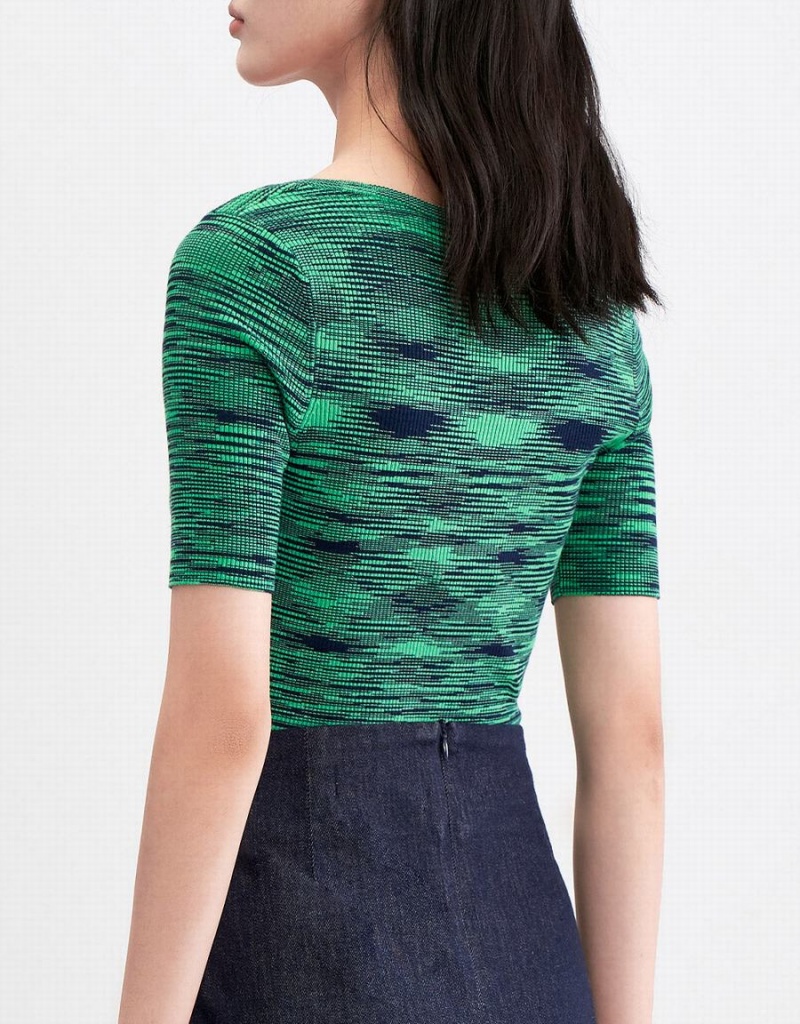 Cardigan Urban Revivo U Neck Button Front Mince Femme Vert Clair | MIA6567FM