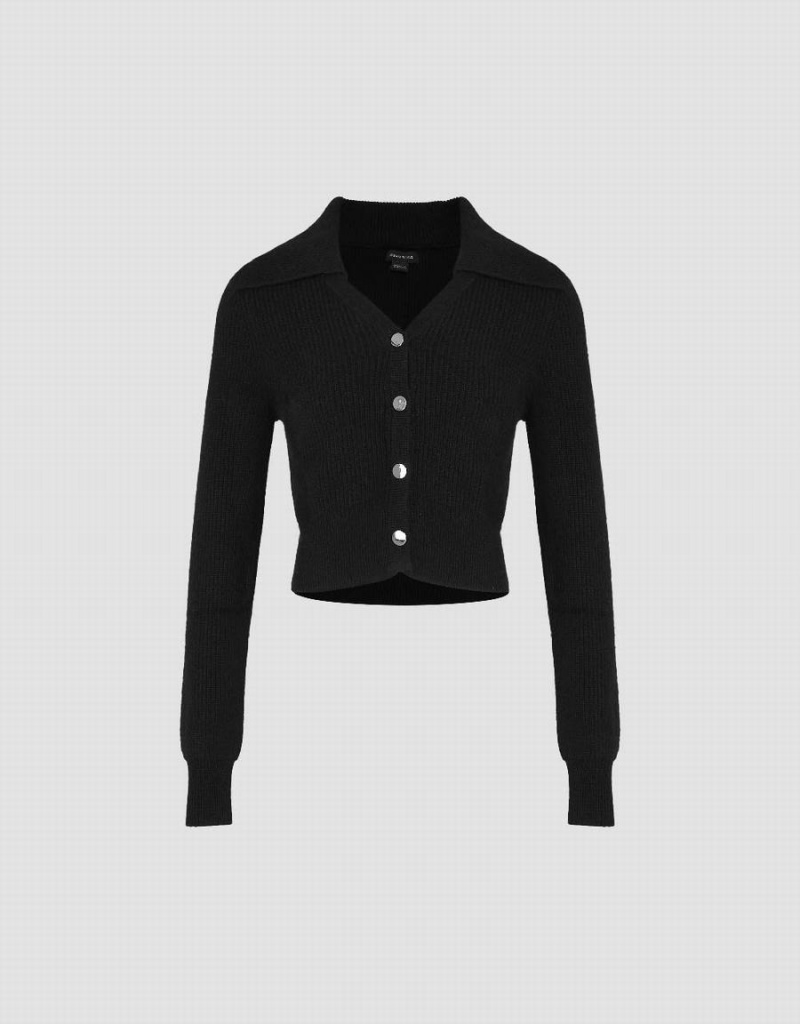 Cardigan Urban Revivo V-Neck Mince Tricoté Femme Noir | UXT3981CF