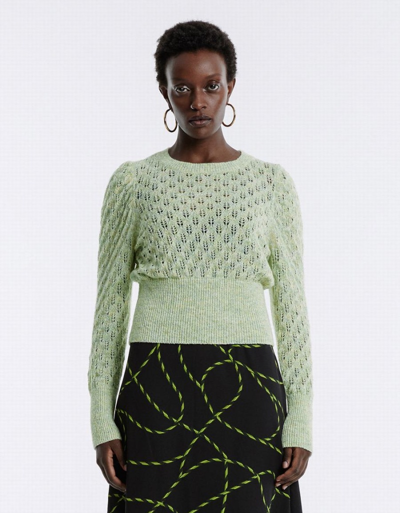 Chandails Urban Revivo Pointelle Femme Vert | RRN6272TS