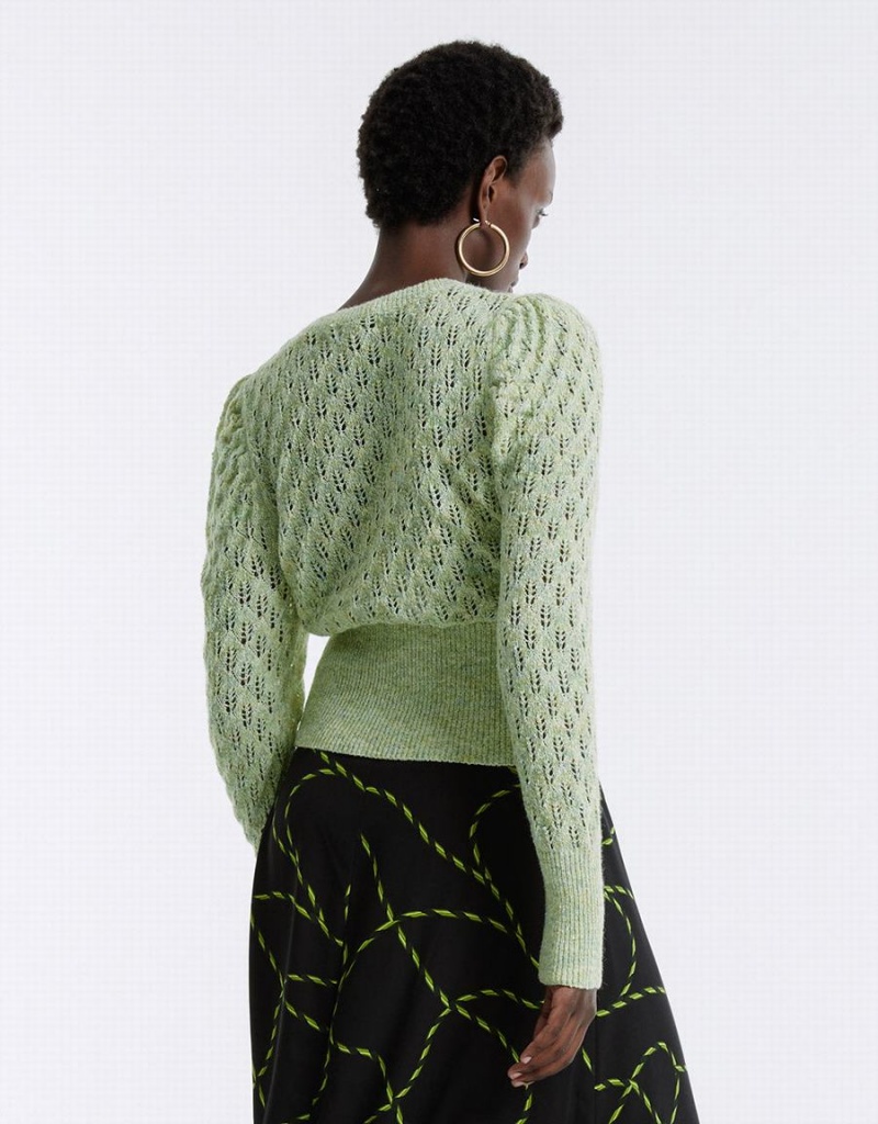 Chandails Urban Revivo Pointelle Femme Vert | RRN6272TS