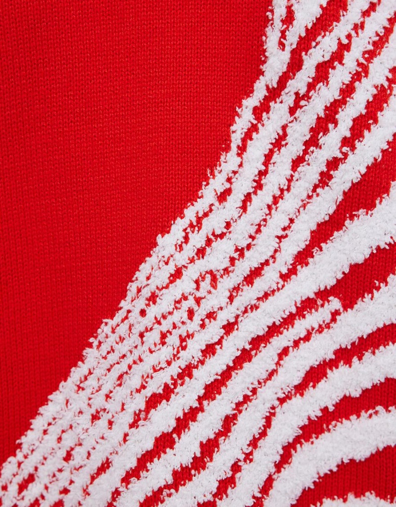 Chandails Urban Revivo Zebra Rayé Crew Neck Femme Rouge | KKI9444XU