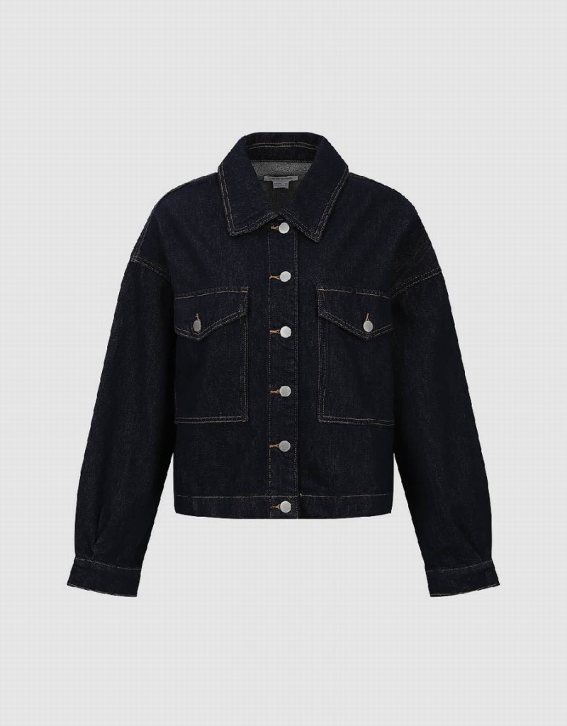 Chemises Urban Revivo Button Up Denim Femme Bleu | EXX9631NT