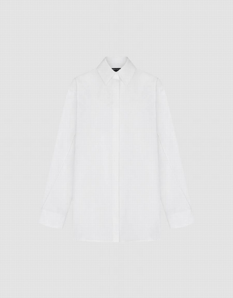 Chemises Urban Revivo Button Up Droit Femme Blanche | TKM6839VI
