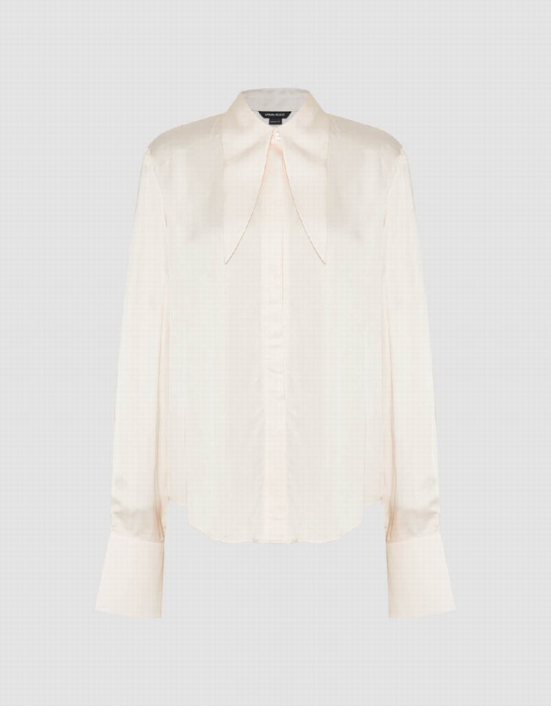 Chemises Urban Revivo Button Up Droit Femme Beige | VHU1127VA