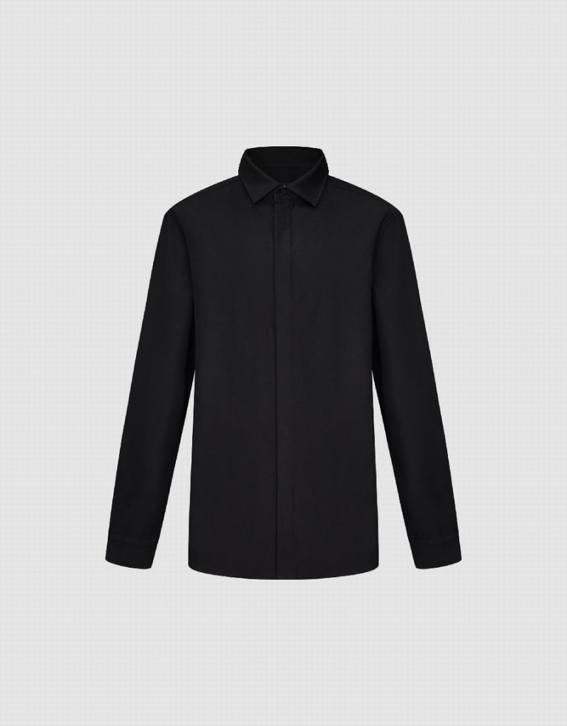 Chemises Urban Revivo Button Up Droit Homme Noir | OLG8276TU