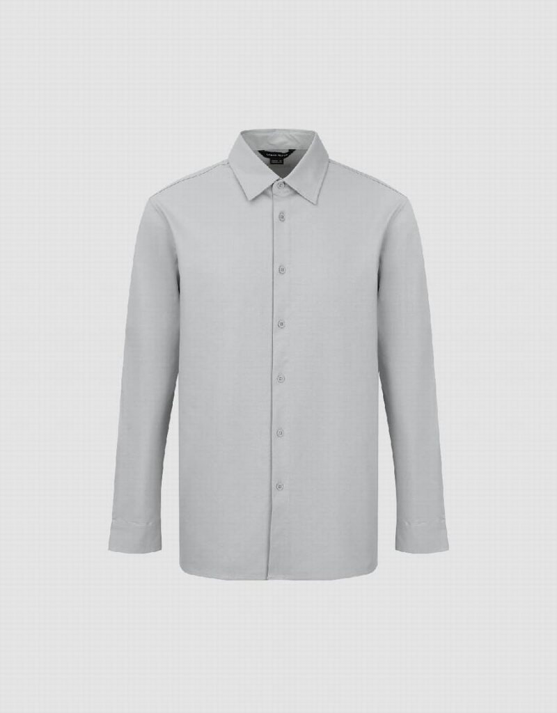 Chemises Urban Revivo Button Up Droit Tricoté Homme Grise | TQA463FK