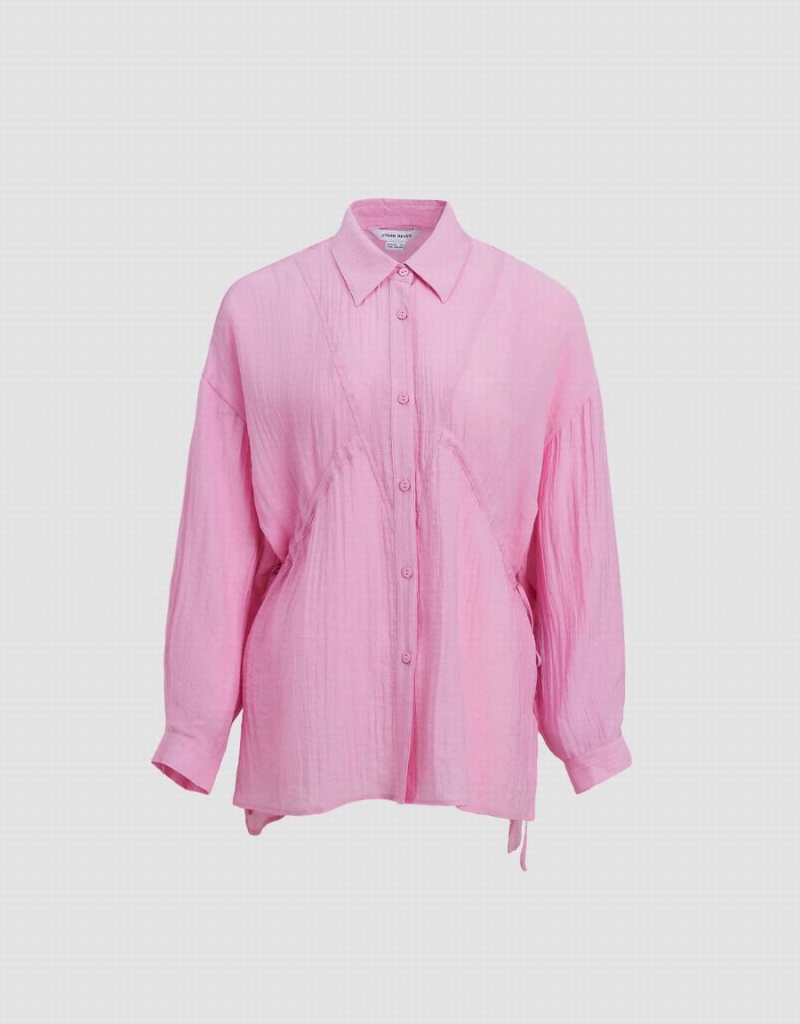Chemises Urban Revivo Button Up Loose A-Line Femme Rose | HYN1642HG