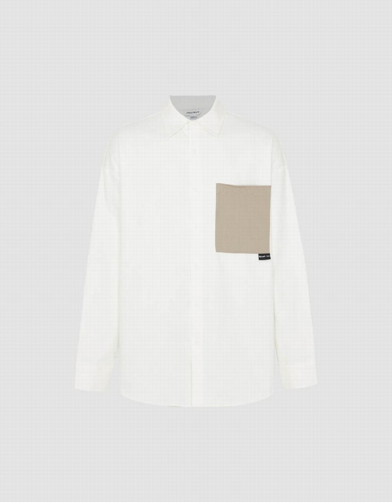 Chemises Urban Revivo Button Up Oversized Homme Blanche | TWZ9116YL
