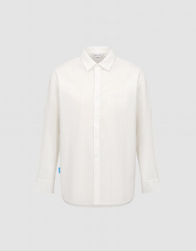 Chemises Urban Revivo Button Up Oversized Homme Blanche | ZSY9765ZV