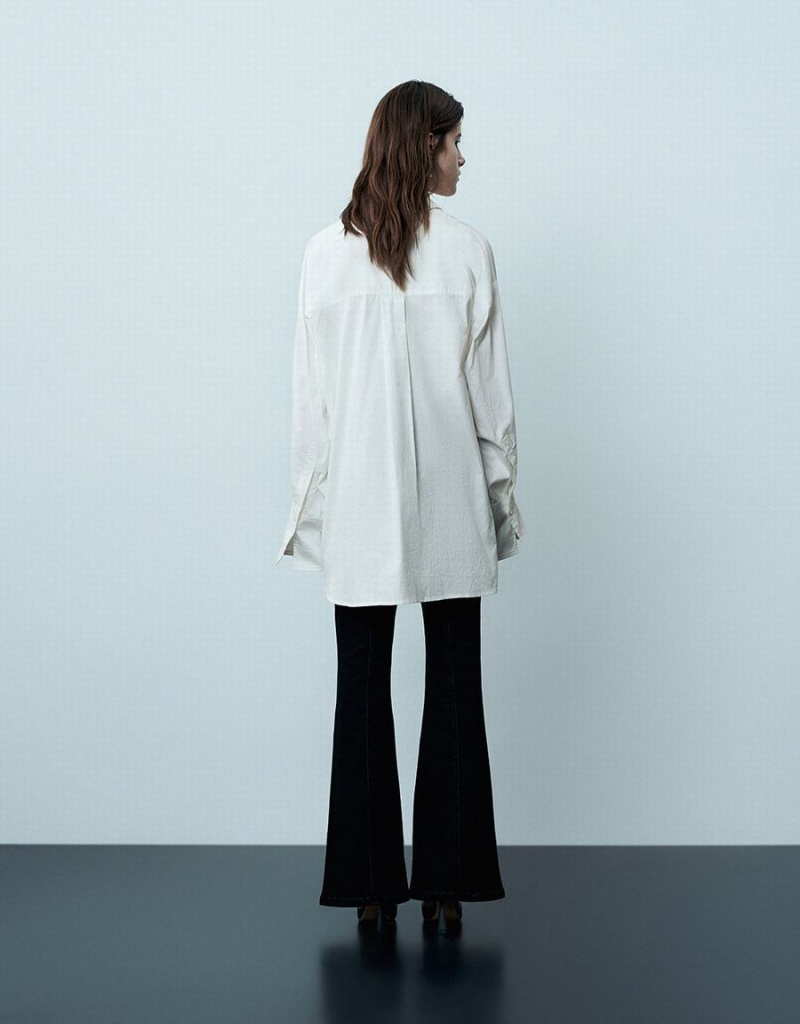 Chemises Urban Revivo Button Up Oversized Femme Blanche | HYB8128SO