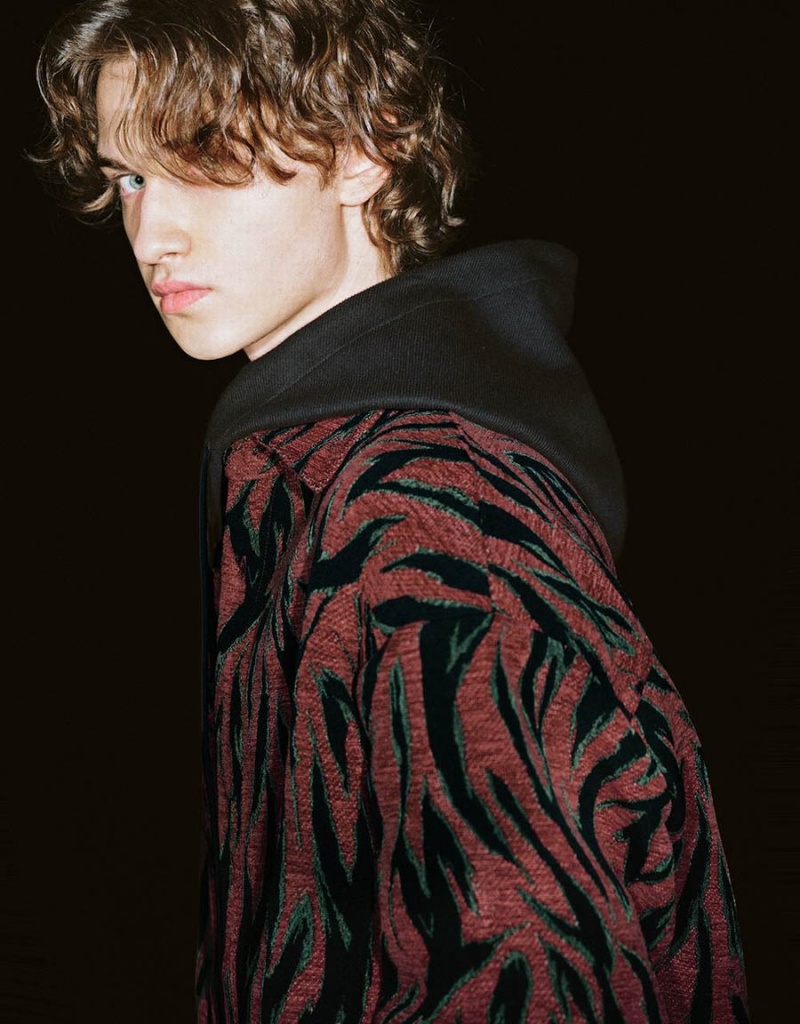 Chemises Urban Revivo Drop Shoulder Sleeve Printed Loose Homme Rouge | KVM4822CE